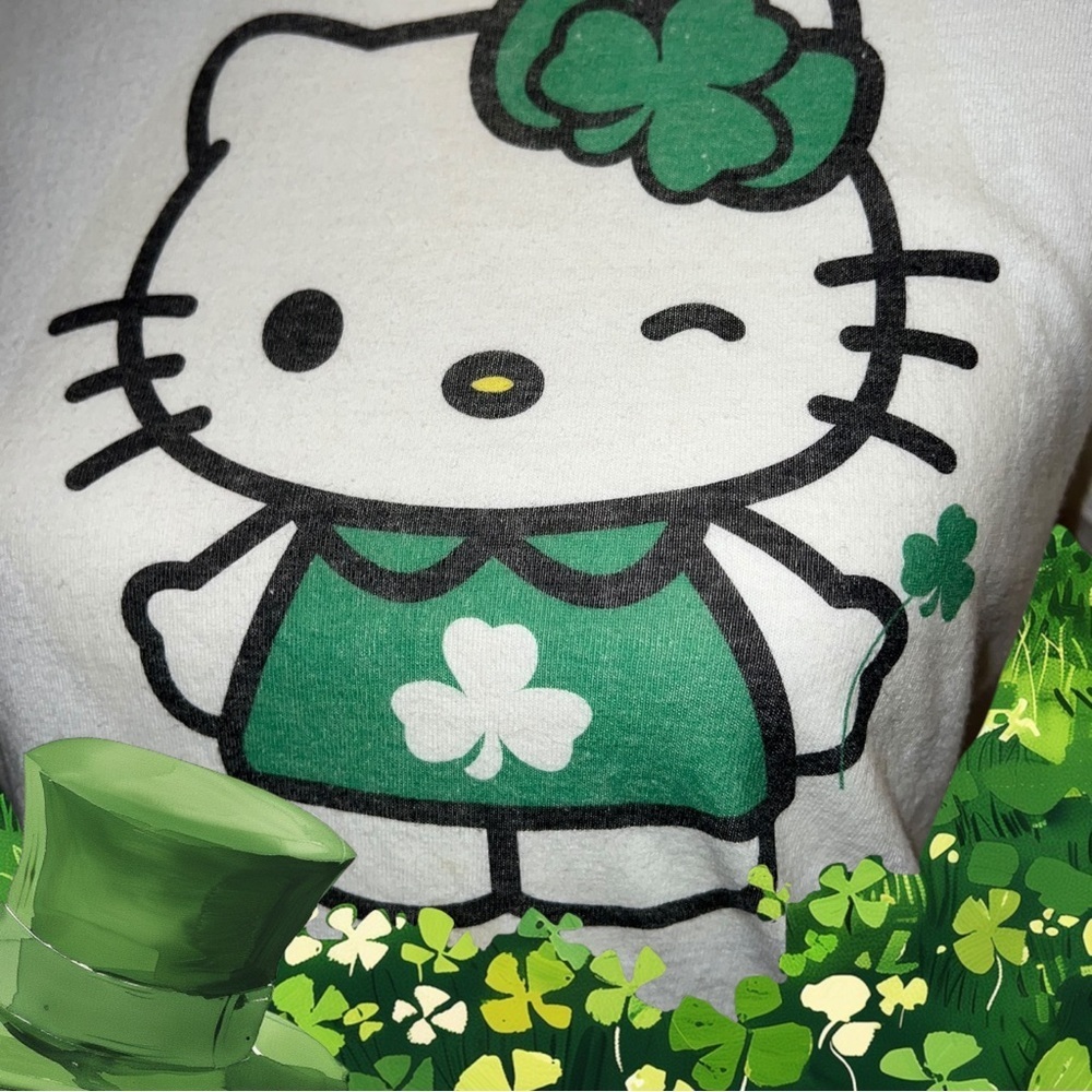 Hello Kitty Kids T-Shirt - perfect for St. Patrick’s Day! - Picture 6 of 10